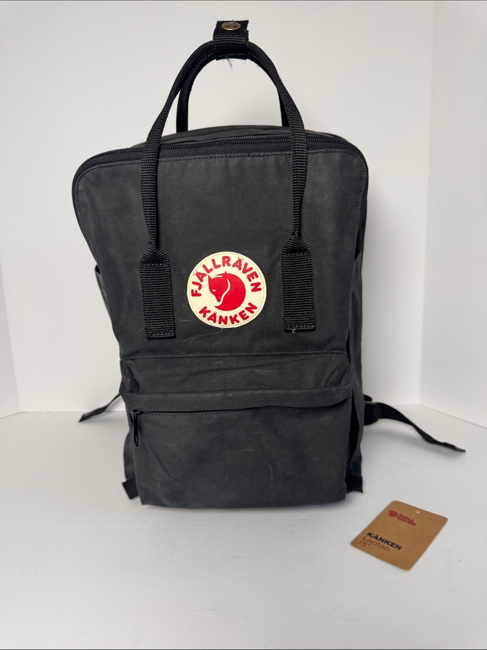 Fjällräven Kånken Black Laptop 15" Backpack Top Handle Padded Shoulder Straps